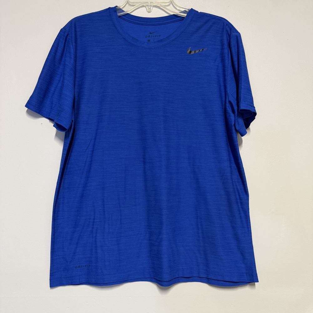 Nike Shirt Mens Latge  Blue Dri Fit Logo Performance Active‎ Running